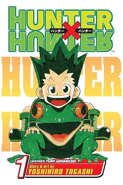 Hunter x Hunter volume 1 cover: Gon sitting on a giant frog